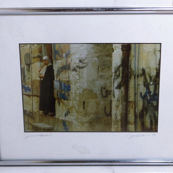 Amazing Anze Golob Framed & Matted & Signed Photograph Of Woman In Jerusalem